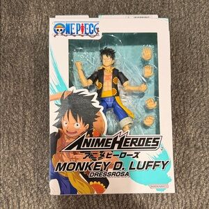 One Piece Anime Heroes Monkey D. Luffy Dressrosa Action Figure - Blue & Yellow